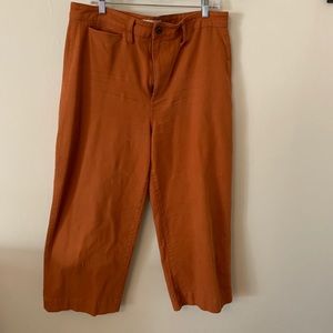 Madewell Emmett wide leg crop. Beautiful burnt orange color. some stretch.